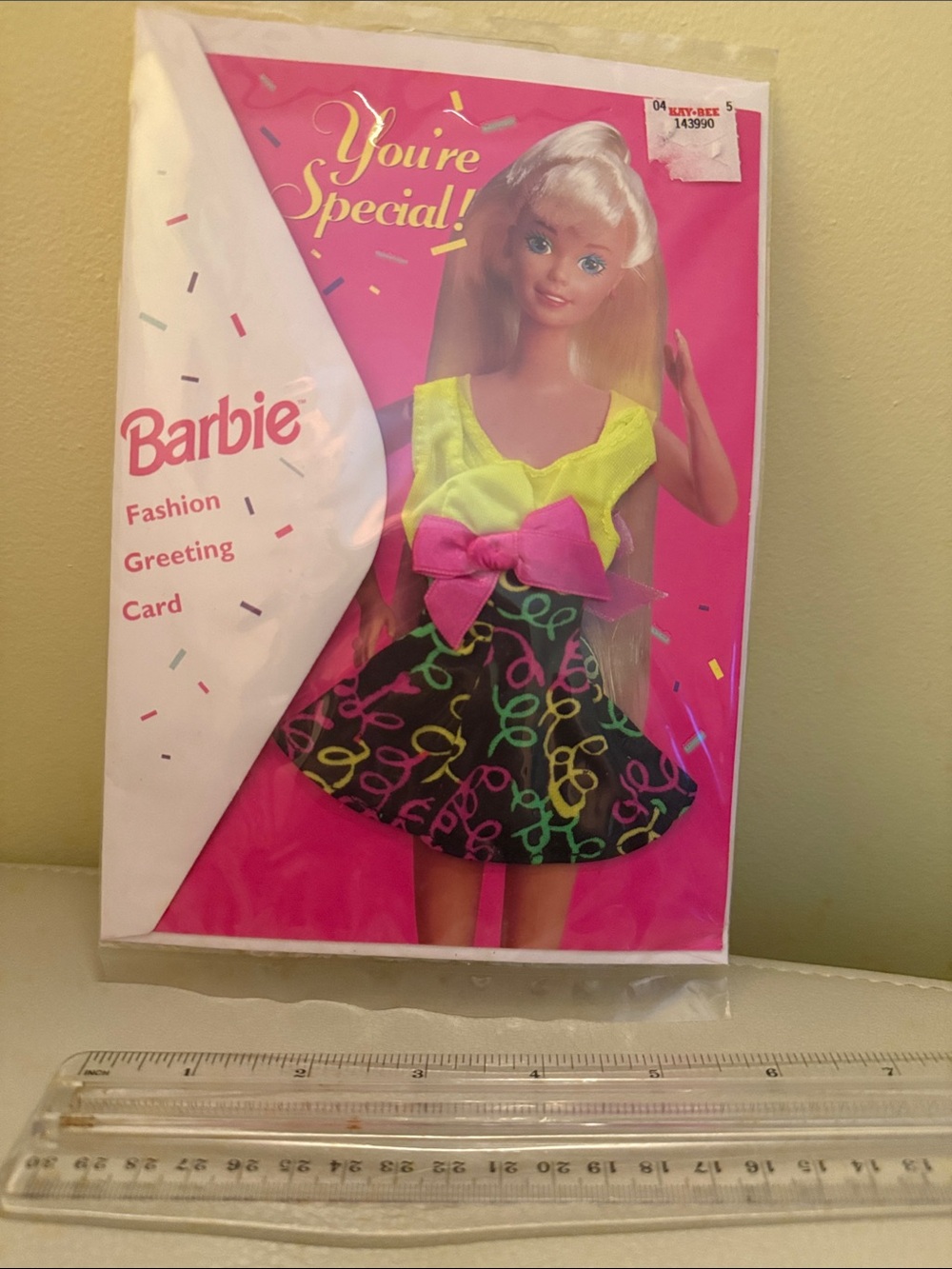 Barbie Pink Neon Yellow and Black Fashion Greeting Card